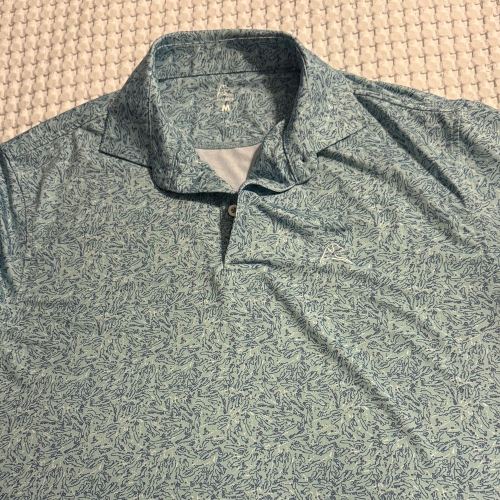 Rhoback Light Blue Patterned Polo - image 1